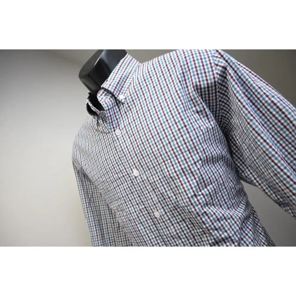 J Crew Dress Shirt Long Sleeve Casual Plaid Button Up Mens Sz‎ Large